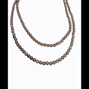 Elegant Brown and Silver Beaded Necklace